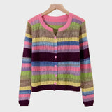 Magdaléna Okouzlující Cardigan De Punto Proužkovaný