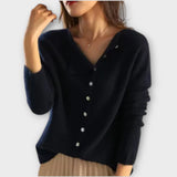 Eva Elegantní Cardigan Tmavěšedý Asymetrické Knoflíky