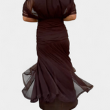 Lucie Elegantní Vestido Largo Květinové Šaty Vzdušné