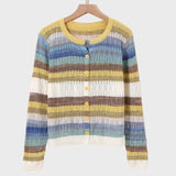 Magdaléna Okouzlující Cardigan De Punto Proužkovaný