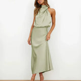 Solène High Waist Midi Dress
