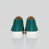Pánské semišové loafers boty – Slip-On Chukka styl, plochý podpatek – Modrozelená