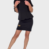 Eva Elegantní KrátkéLněnéČernéMěstskéŠaty MěstskýStyl