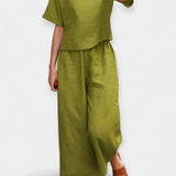 Anna Elegantní Conjunto Pantalón Y BlusaMangaCortaAireado