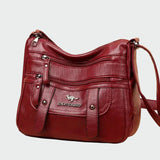 Lucie Elegantní Kožená Crossbody Kabelka Organizérem