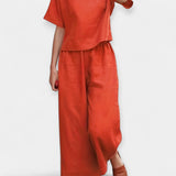 Anna Elegantní Conjunto Pantalón Y BlusaMangaCortaAireado