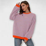 Kristýna Moderní Oversize Pruhovaný Svetr Elegantní
