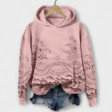 Gabriela Sofistikovaná Vintage Hoodie Květinová Výšivka
