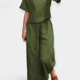Anna Elegantní Conjunto Pantalón Y BlusaMangaCortaAireado
