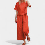 Anna Elegantní Conjunto Pantalón Y BlusaMangaCortaAireado