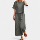 Anna Elegantní Conjunto Pantalón Y BlusaMangaCortaAireado