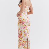 Veronika Elegantní Vestido Largo Přiléhavé Květinové