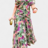 Lucie Elegantní Vestido Largo Květinové Šaty Vzdušné