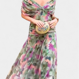Lucie Elegantní Vestido Largo Květinové Šaty Vzdušné
