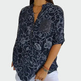 Karolína Sofistikovaná Blusa Floral Pohodlná Silueta