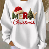 Dámské vánoční printové pohodlné sweatshirt
