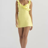 Lucie Sofistikovaná Vestido Mini Asymetrické Volány