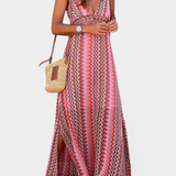Jeni | Dlouhé boho šaty s halter výstřihem a kmenovým potiskem