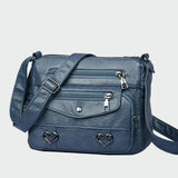 Anna Sofistikovaná Kožená Crossbody Srdíčkové Detaily