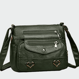 Anna Sofistikovaná Kožená Crossbody Srdíčkové Detaily